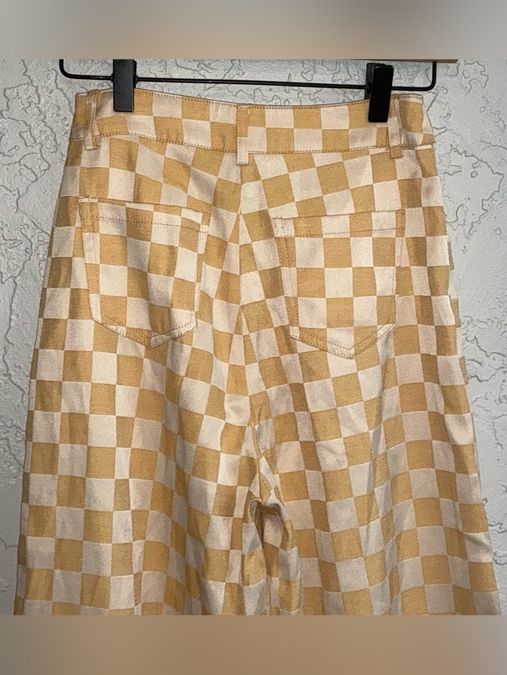 Princess Polly Cream & Mustard Checkerboard Pants - Picture 7 of 9